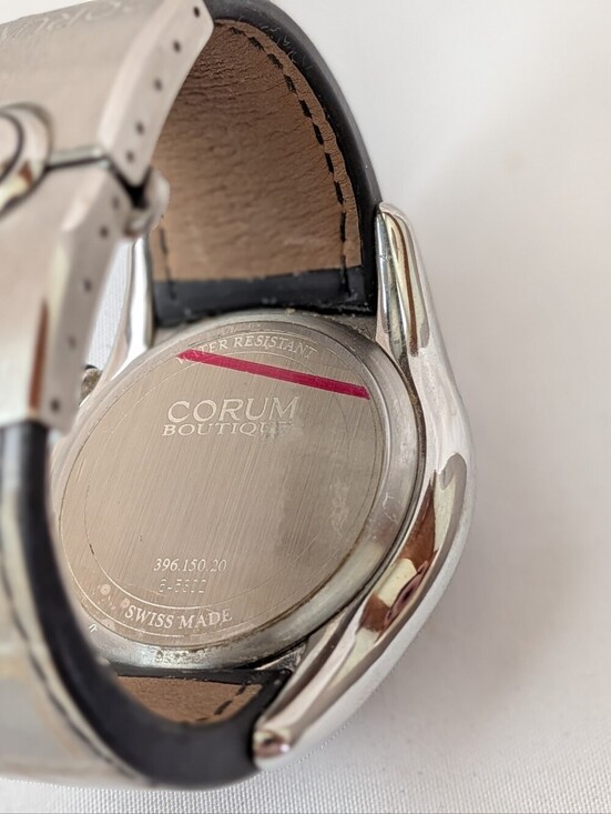Corum Boutique Bubble Quartz Chronograph Black/Silver Dial SS Case White Leather main image 6